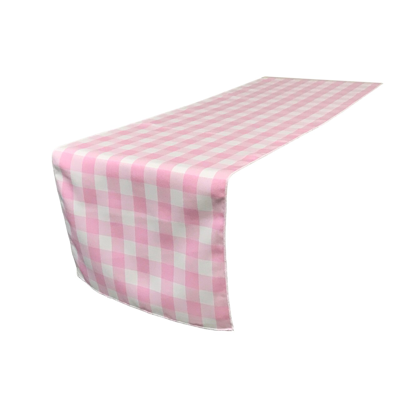 Polyester Gingham Checkered Table Runner 14 x 108 Inch Reversible Stain Wrinkle Resistant